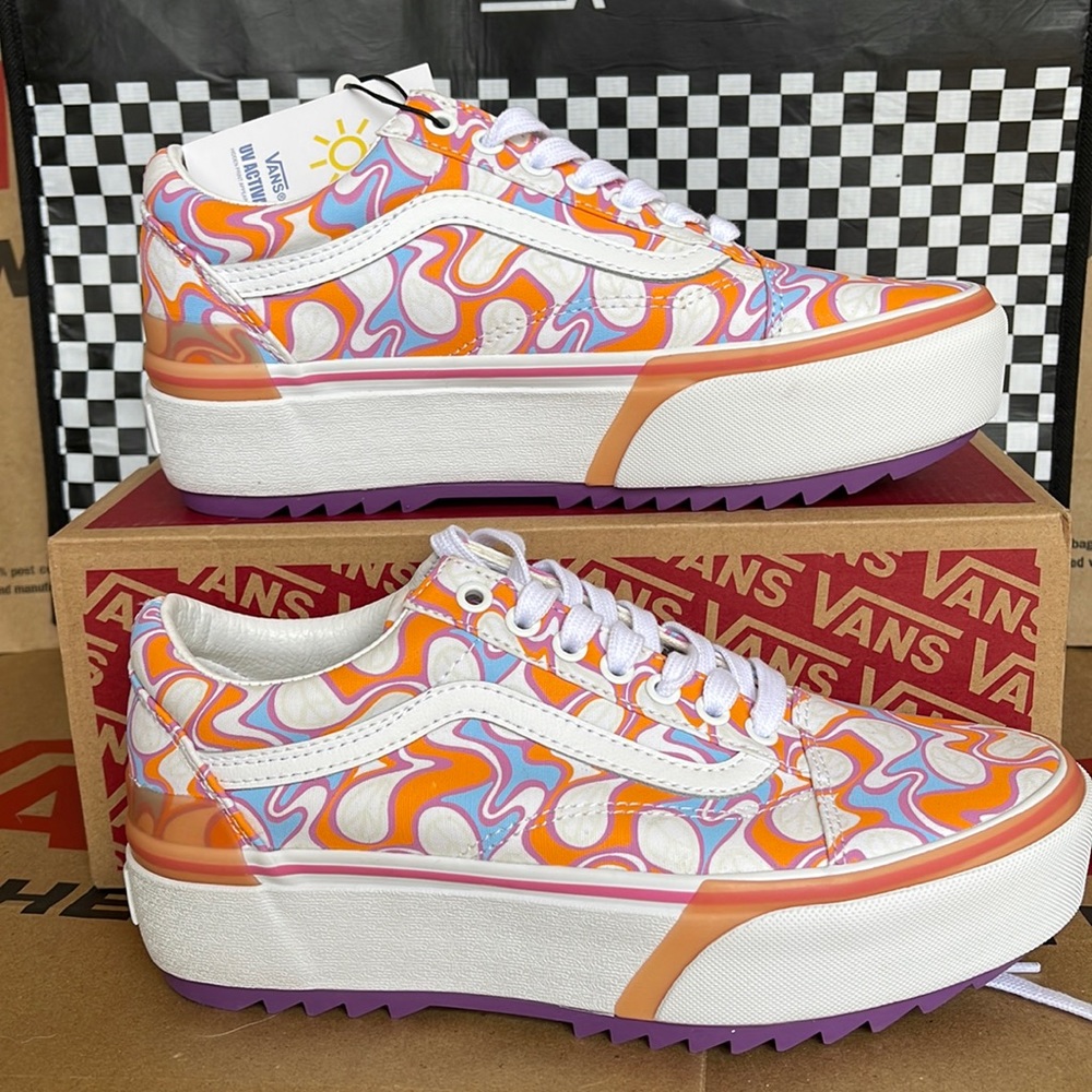 Vans Old Skool Stacked UV Ink Peace Men’s sneakers-platforms - Picture 2 of 16